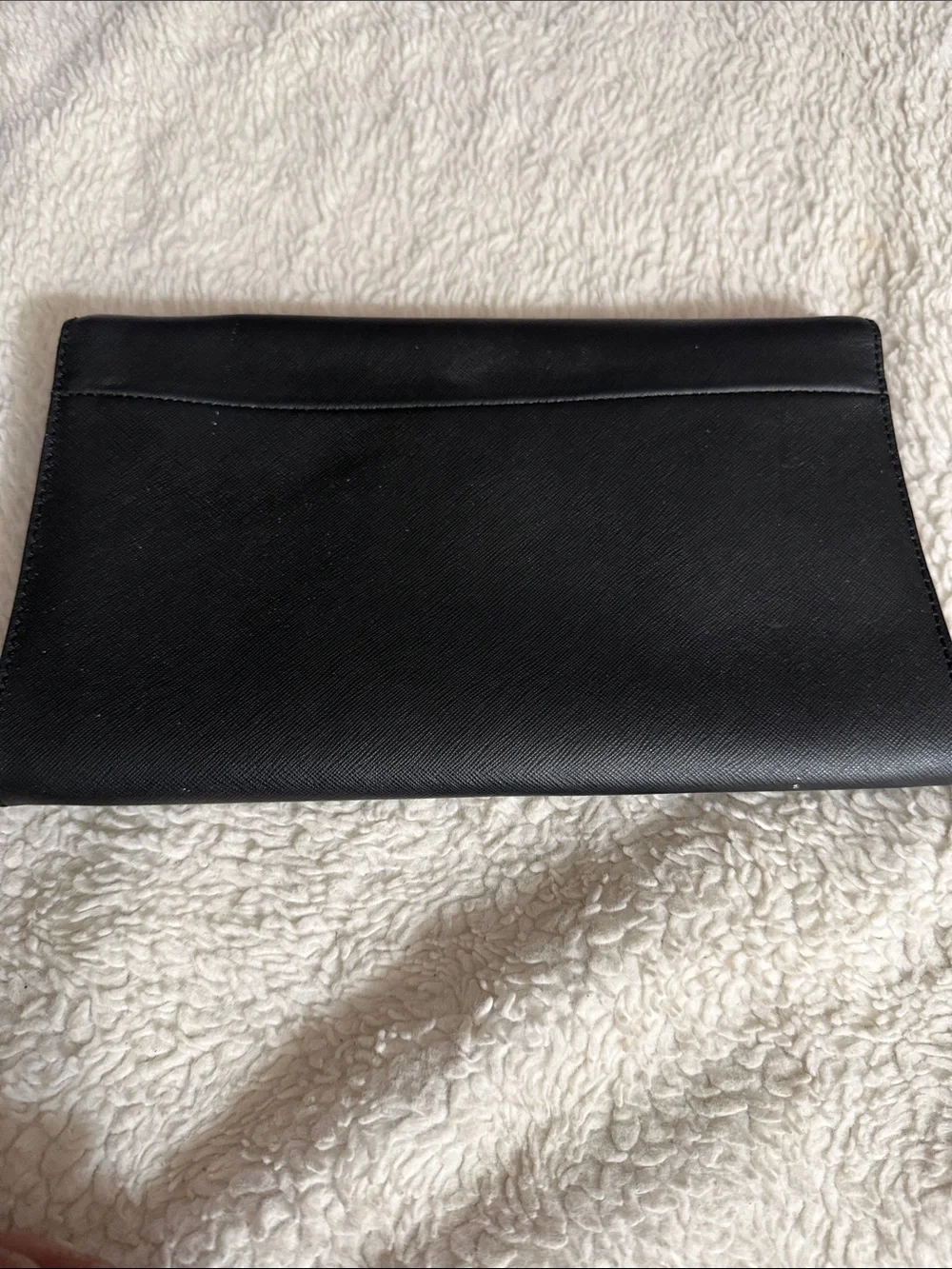 kate spade Black Saffiano Leather Card Holder with Gold Logo
